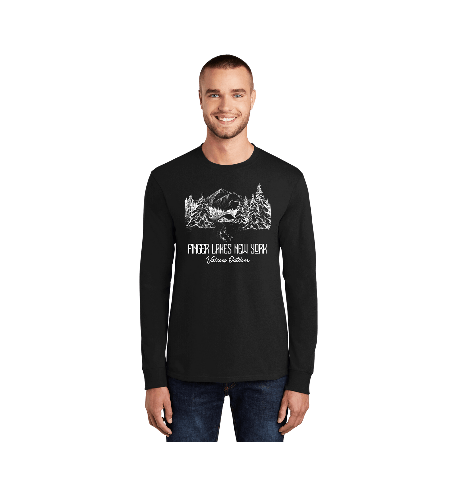 Valcom Outdoor Finger Lakes Snowy Footprints Long Sleeve Tee