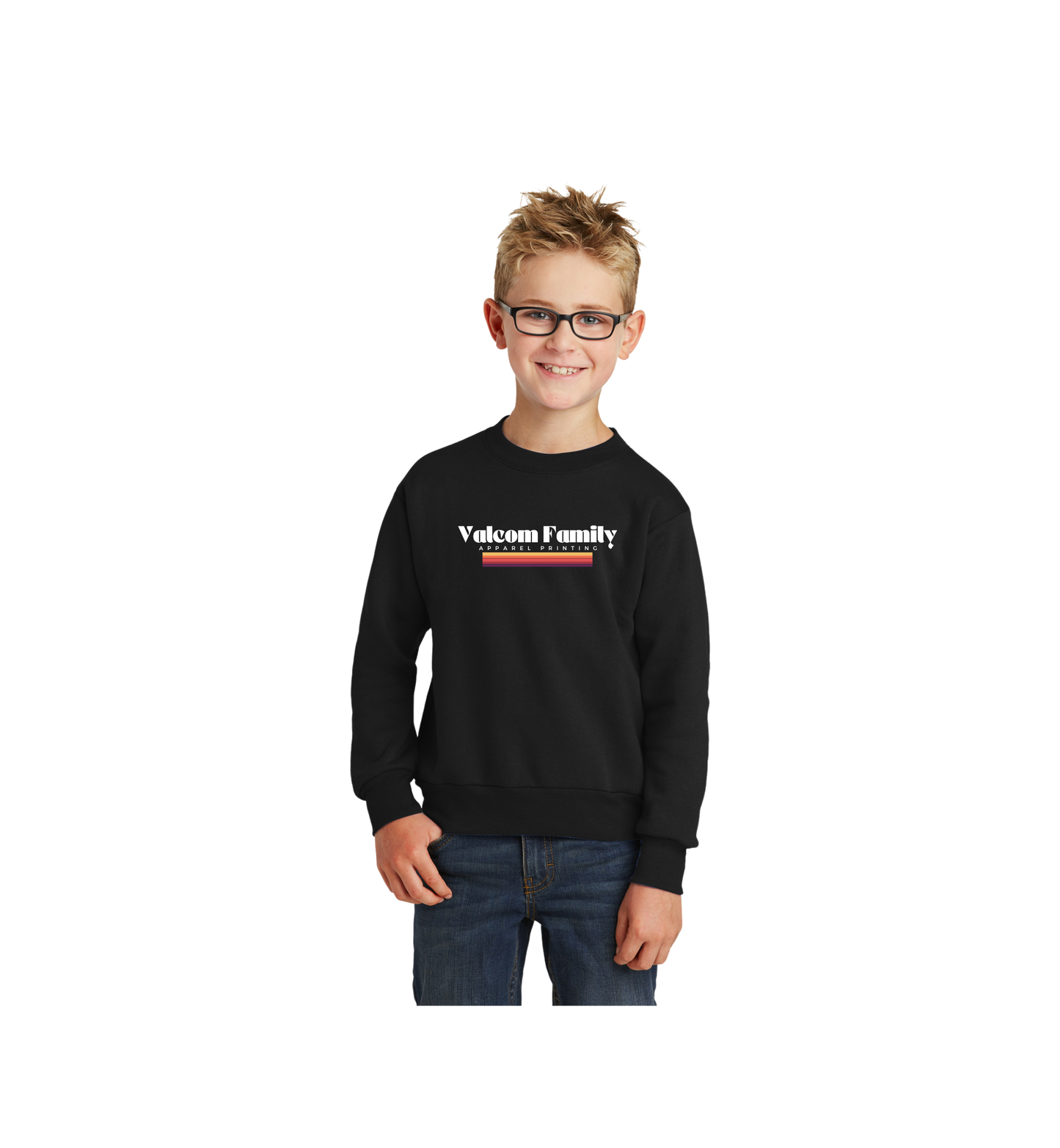 Custom Print Port & Co. Youth Soft Fleece Crewneck Sweatshirt